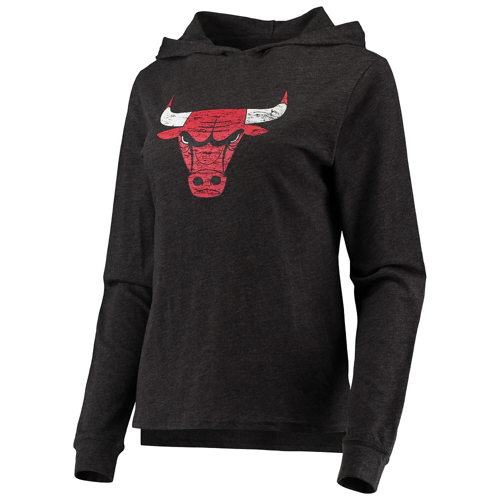Women's Concepts Sport Heathered Black Chicago Bulls Hoodie & Pants Sleep Set