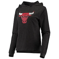 Women's Concepts Sport Heathered Black Chicago Bulls Hoodie & Pants Sleep Set
