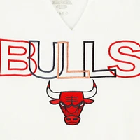 Women's Concepts Sport  White Chicago Bulls Sunray Notch Neck Long Sleeve T-Shirt