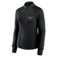 Women's Fanatics Black Chicago Bulls Elements Match Raglan Quarter-Zip Top