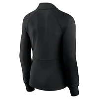 Women's Fanatics Black Chicago Bulls Elements Match Raglan Quarter-Zip Top