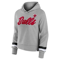 Women's Fanatics Heather Gray Chicago Bulls Halftime Pullover Hoodie