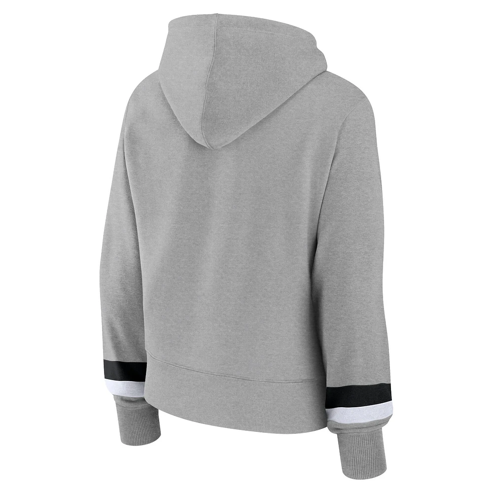 Women's Fanatics Heather Gray Chicago Bulls Halftime Pullover Hoodie