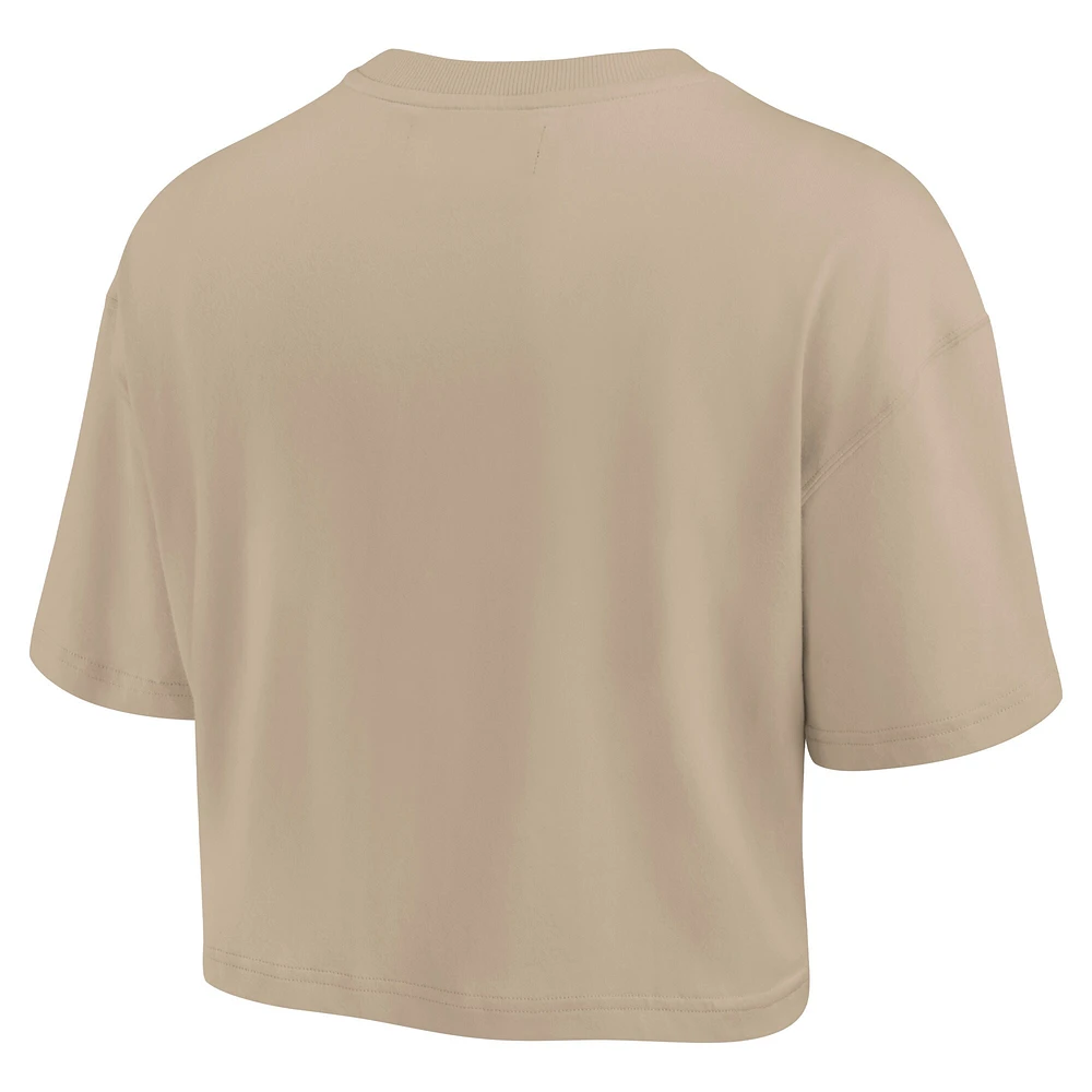Women's Fanatics Khaki Chicago Bulls Elements Super Soft Boxy Cropped T-Shirt