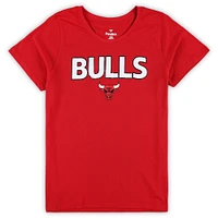 Ensemble combiné t-shirt et short grande taille Fanatics pour femmes, rouge/gris chiné, Chicago Bulls