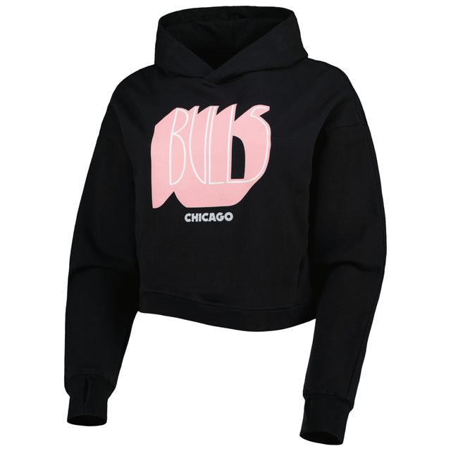Chandail à capuchon court Chicago Bulls Layla World Tour Lusso pour femme, noir