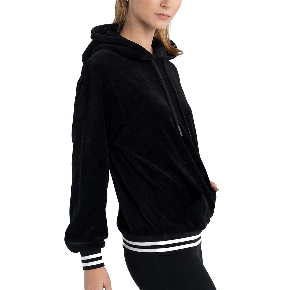 Sweat à capuche surdimensionné en velours Lusso noir Chicago Bulls Nellie pour femme