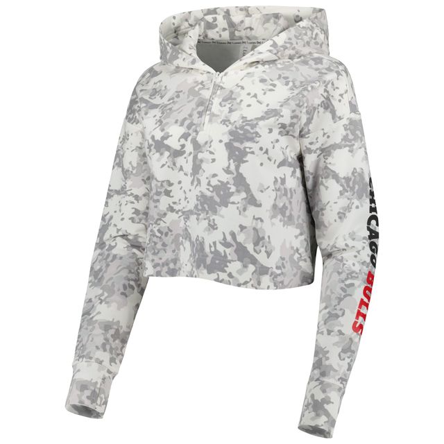 Haut court Chicago Bulls Maia à triple mélange gris Lusso/Blanc pour femme