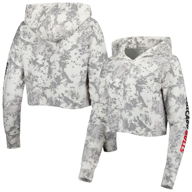 Haut court Chicago Bulls Maia à triple mélange gris Lusso/Blanc pour femme