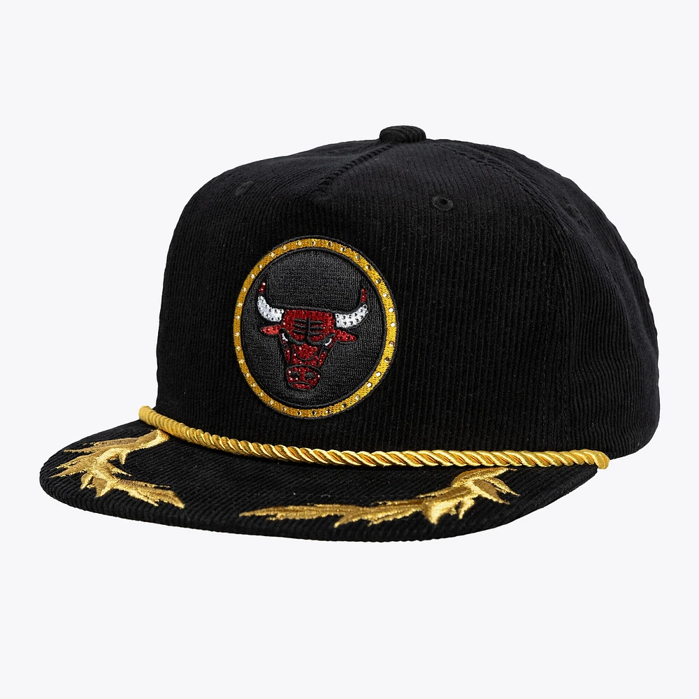 Casquette snapback noire pour femme Mitchell & Ness x DANNIJO des Chicago Bulls