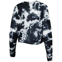 Women's New Era Black Chicago Bulls Tie Dye Cropped Long Sleeve T-Shirt
