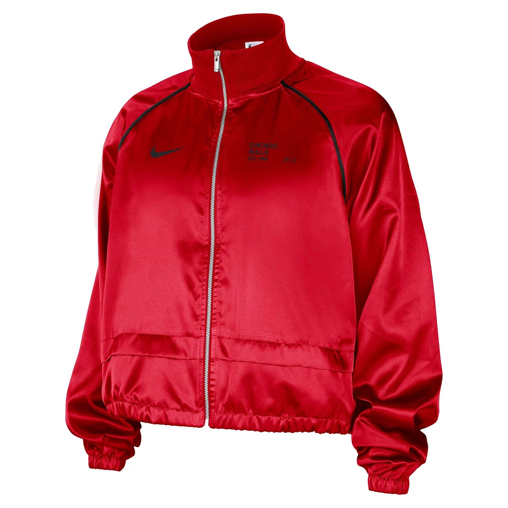 Women's Nike Red Chicago Bulls Courtside Retro Fly Raglan Full-Zip Jacket