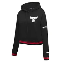 Sweat à capuche court Pro Standard noir Chicago Bulls 2023/24 City Edition pour femme