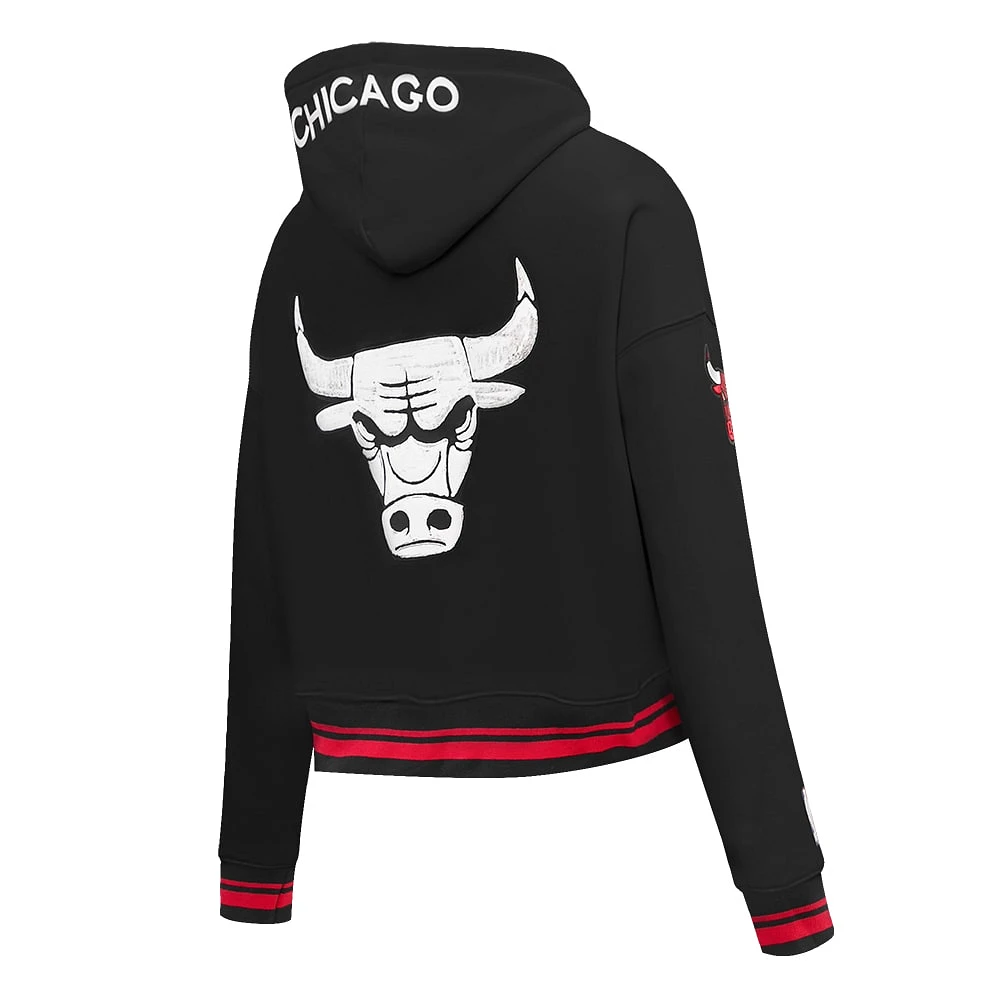 Sweat à capuche court Pro Standard noir Chicago Bulls 2023/24 City Edition pour femme