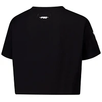 Women's Pro Standard Black Chicago Bulls Jewels Boxy Cropped T-Shirt