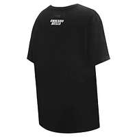 Women's Pro Standard Black Chicago Bulls Script Boyfriend T-Shirt