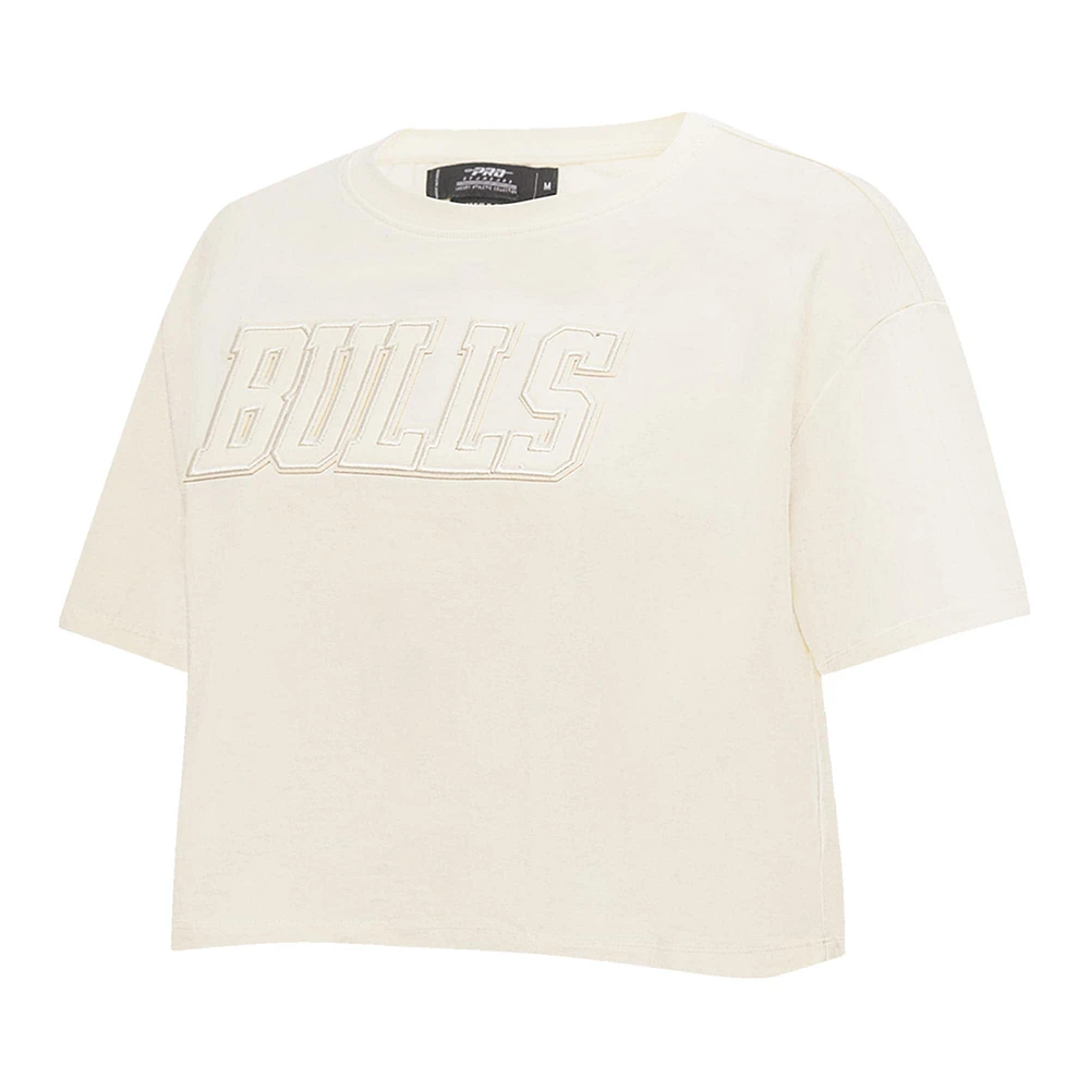 Women's Pro Standard  Cream Chicago Bulls Neutral Boxy Crop T-Shirt
