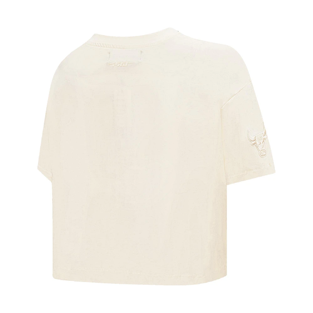 Women's Pro Standard  Cream Chicago Bulls Neutral Boxy Crop T-Shirt