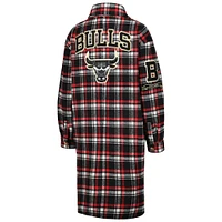 Women's Pro Standard Red/Black Chicago Bulls Prep Plaid Button-Up Shacket