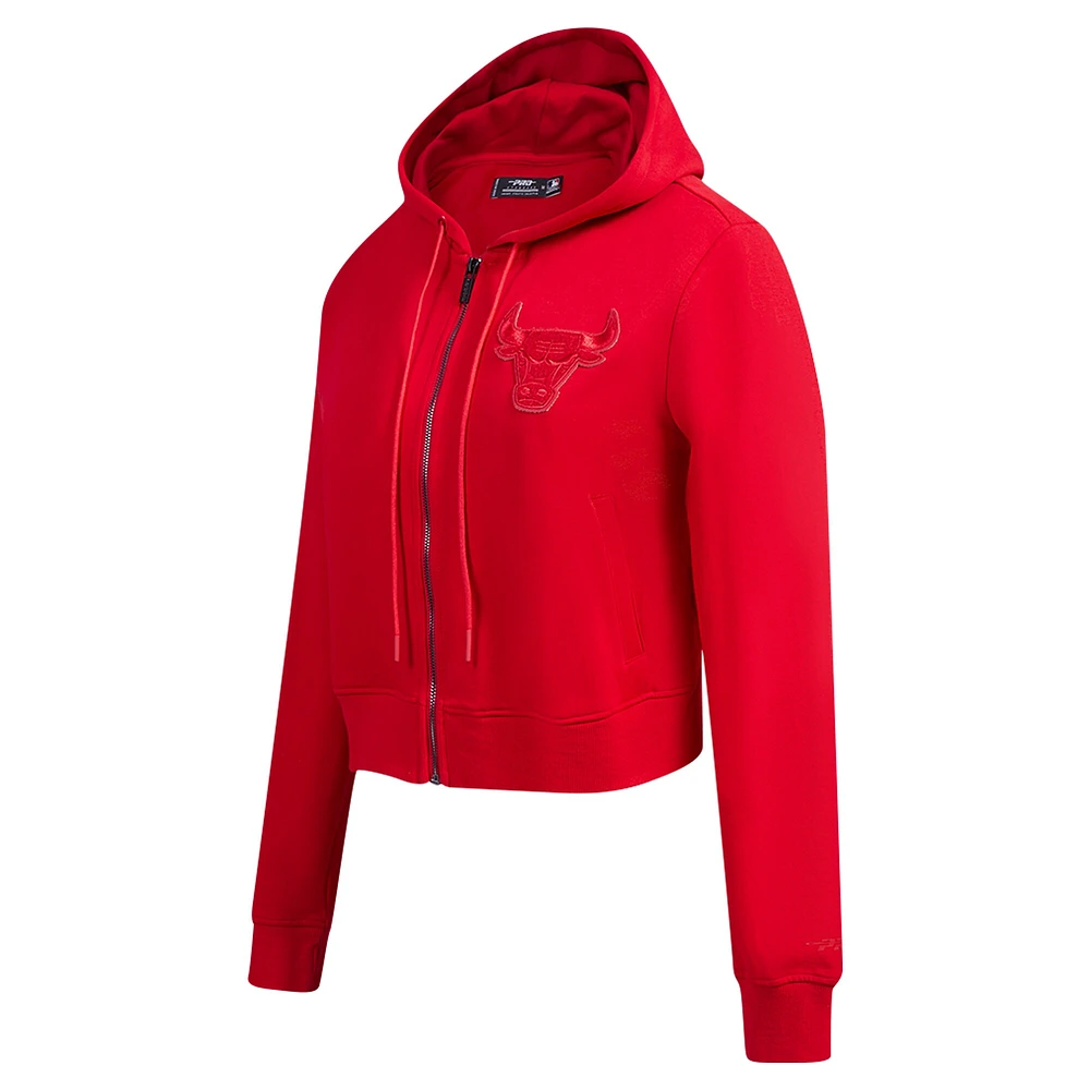 Women's Pro Standard Red Chicago Bulls Triple Tonal Full-Zip Hoodie