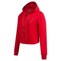 Women's Pro Standard Red Chicago Bulls Triple Tonal Full-Zip Hoodie