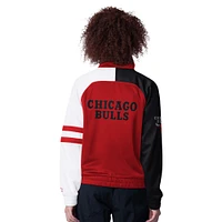 Women's Starter Red Chicago Bulls Line Up Dolman Raglan Full-Zip Track Jacket