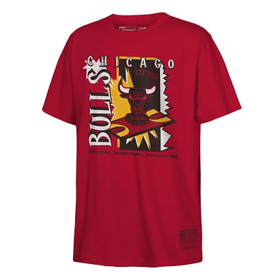 T-shirt rétro des années 90 pour jeunes, Mitchell & Ness, Red Chicago Bulls