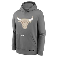 Youth Nike  Steel Chicago Bulls 2024/25 City Edition Club Fleece Pullover Hoodie