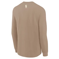 Youth Nike  Tan Chicago Bulls 2024/25 City Edition Wordmark Performance Long Sleeve T-Shirt