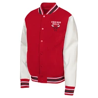 Youth Red Chicago Bulls True Team Full-Snap Varsity Jacket