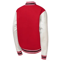 Youth Red Chicago Bulls True Team Full-Snap Varsity Jacket