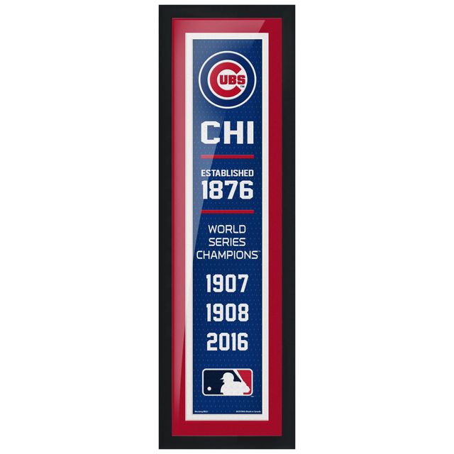 Chicago Cubs 3-Time World Series Champions - 6'' x 22'' Empire Encadré Oeuvre