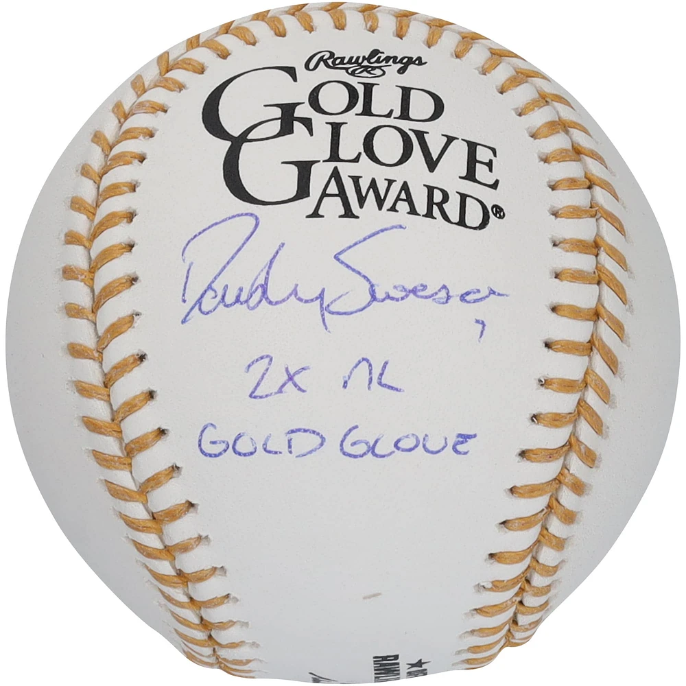 Dansby Swanson Chicago Cubs Autographed MLB Gold Glove Logo Baseball with "2X NL Gold Glove" Inscription