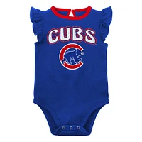 Girls Newborn & Infant Royal/Heather Gray Chicago Cubs Little Fan Two-Pack Bodysuit Set