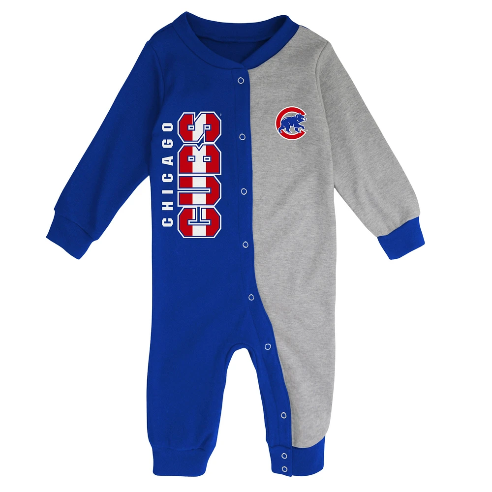 Infant Royal/Heather Gray Chicago Cubs Halftime Sleeper