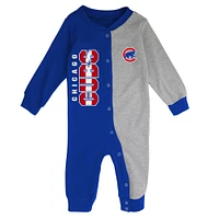 Infant Royal/Heather Gray Chicago Cubs Halftime Sleeper