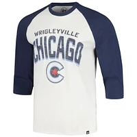 Men's '47 Cream Chicago Cubs City Connect Crescent Franklin Raglan 3/4-Sleeve T-Shirt