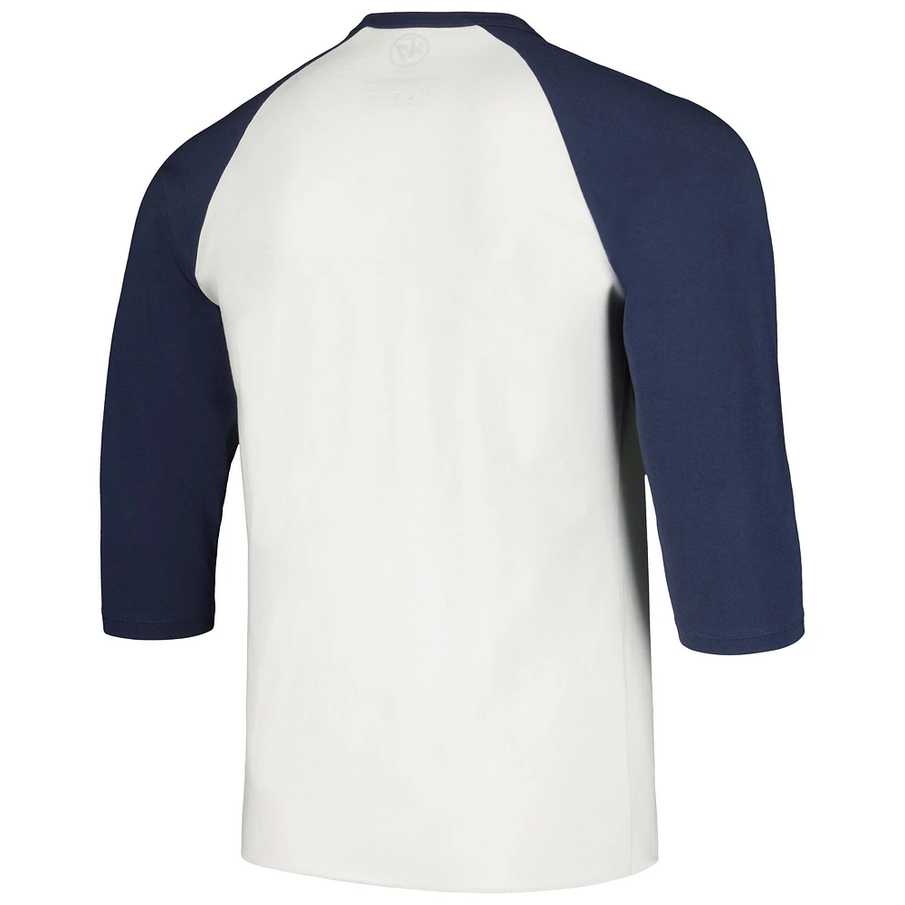 Men's '47 Cream Chicago Cubs City Connect Crescent Franklin Raglan 3/4-Sleeve T-Shirt