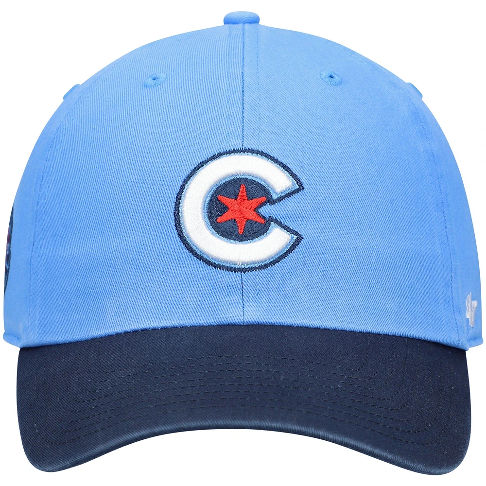 Men's '47 Light Blue Chicago Cubs City Connect Clean Up Adjustable Hat