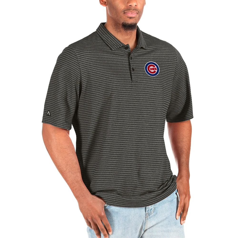 Men's Antigua Heathered Black/Silver Chicago Cubs Big & Tall Esteem Polo