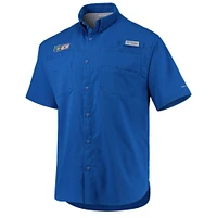 Men's Columbia Royal Chicago Cubs Americana Tamiami Omni-Shade Button-Down Shirt