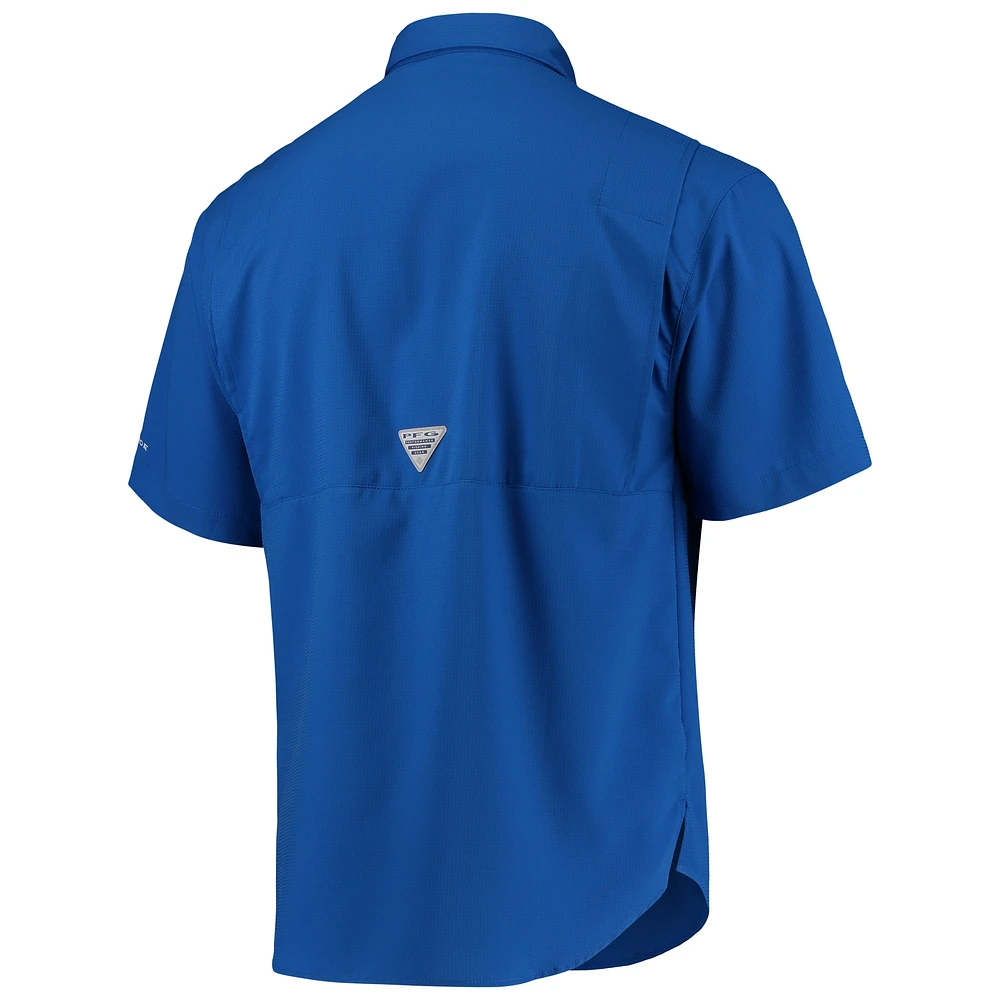 Men's Columbia Royal Chicago Cubs Americana Tamiami Omni-Shade Button-Down Shirt