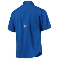 Men's Columbia Royal Chicago Cubs Americana Tamiami Omni-Shade Button-Down Shirt