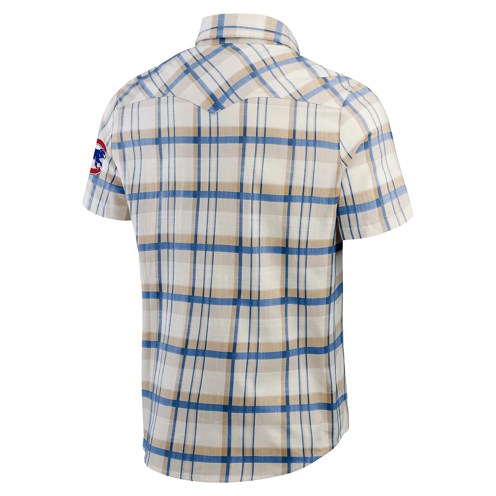 Men's Darius Rucker Collection by Fanatics Royal Chicago Cubs Plaid Full-Snap Shirt