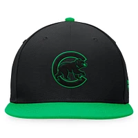 Men's Fanatics Black/Kelly Green Chicago Cubs Lucky Snapback Hat