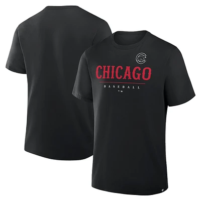 T-shirt Fanatics pour homme noir Chicago Cubs Color Pop Legacy Clubhouse