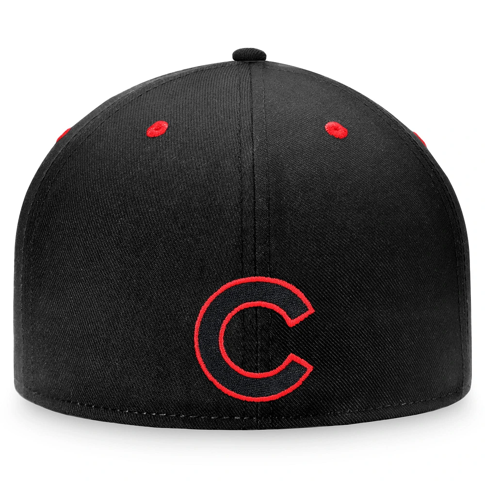 Men's Fanatics Black Chicago Cubs Iconic Wordmark Fitted Hat