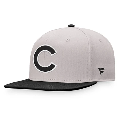 Casquette Snapback Fanatics pour hommes, gris/noir, Chicago Cubs Sky Team Patch