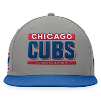 Men's Fanatics Gray/Royal Chicago Cubs Line Drive Two-Tone Snapback Hat