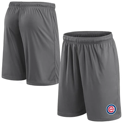 Short Fanatics gris pour homme avec logo principal des Chicago Cubs